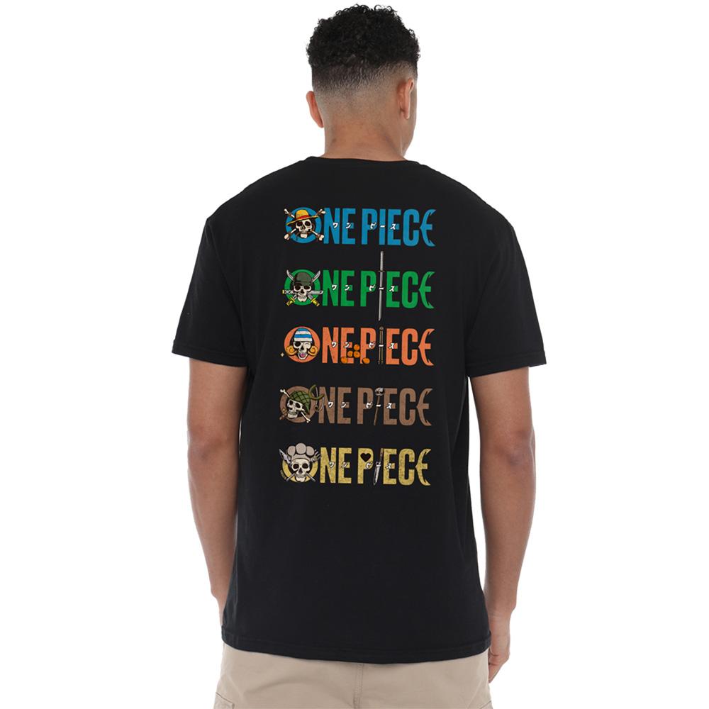 Black - Back - One Piece Unisex Adult Stacked Logo Back Print T-Shirt