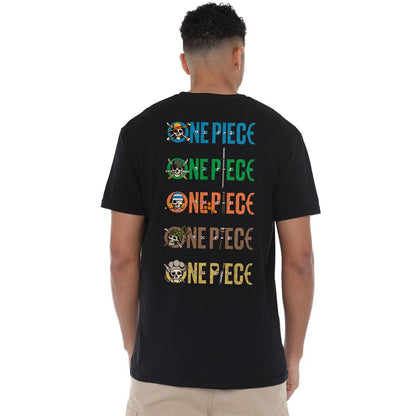 Black - Back - One Piece Unisex Adult Stacked Logo Back Print T-Shirt
