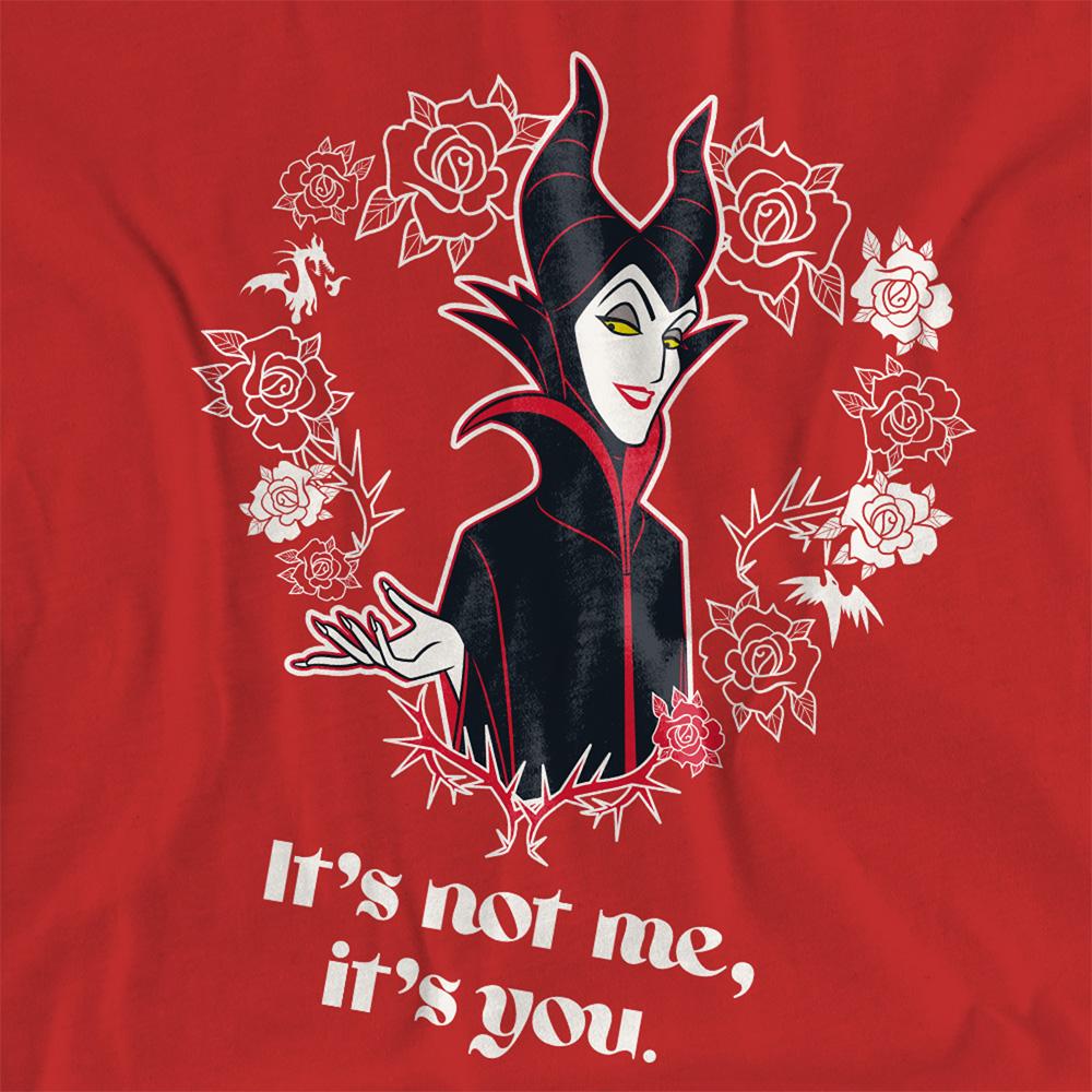Red - Side - Maleficent Womens-Ladies Roses T-Shirt