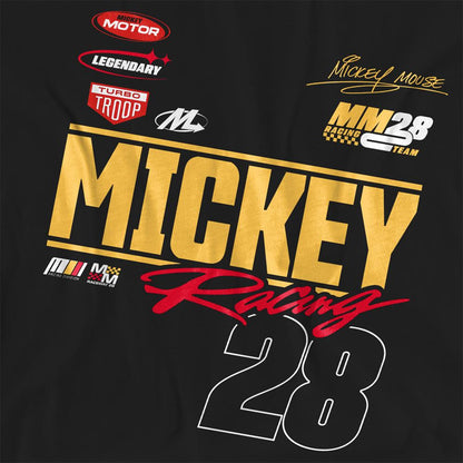 Black - Side - Disney Womens-Ladies 28 Mickey Mouse Racing T-Shirt