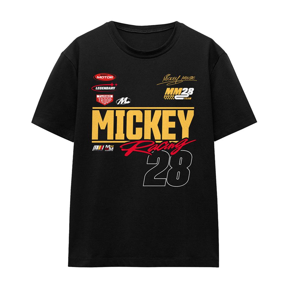 Black - Front - Disney Womens-Ladies 28 Mickey Mouse Racing T-Shirt