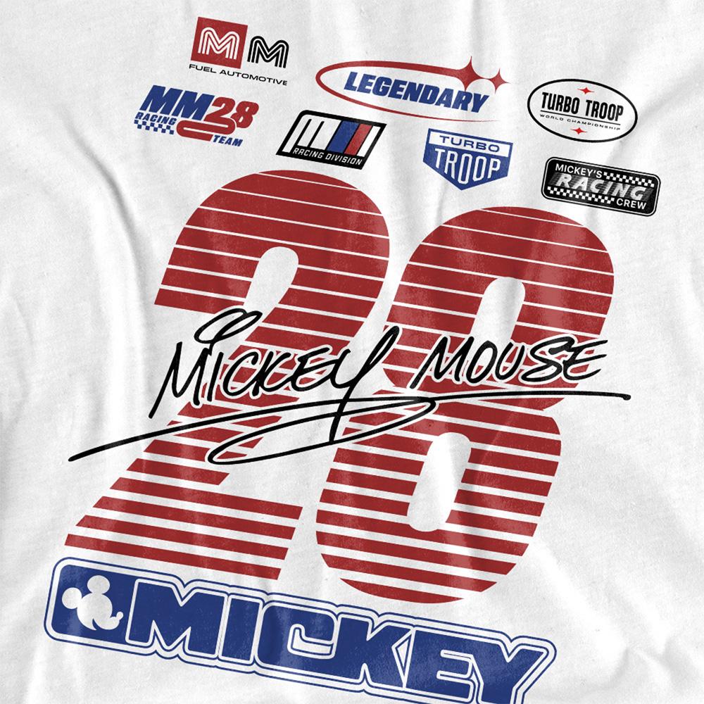 White - Side - Disney Womens-Ladies Racing Logo T-Shirt
