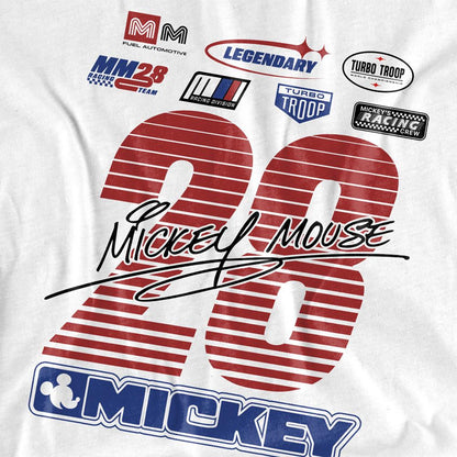 White - Side - Disney Womens-Ladies Racing Logo T-Shirt