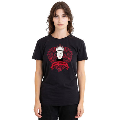 Black - Back - Snow White And The Seven Dwarfs Womens-Ladies Happily Never After Evil Queen T-Shirt