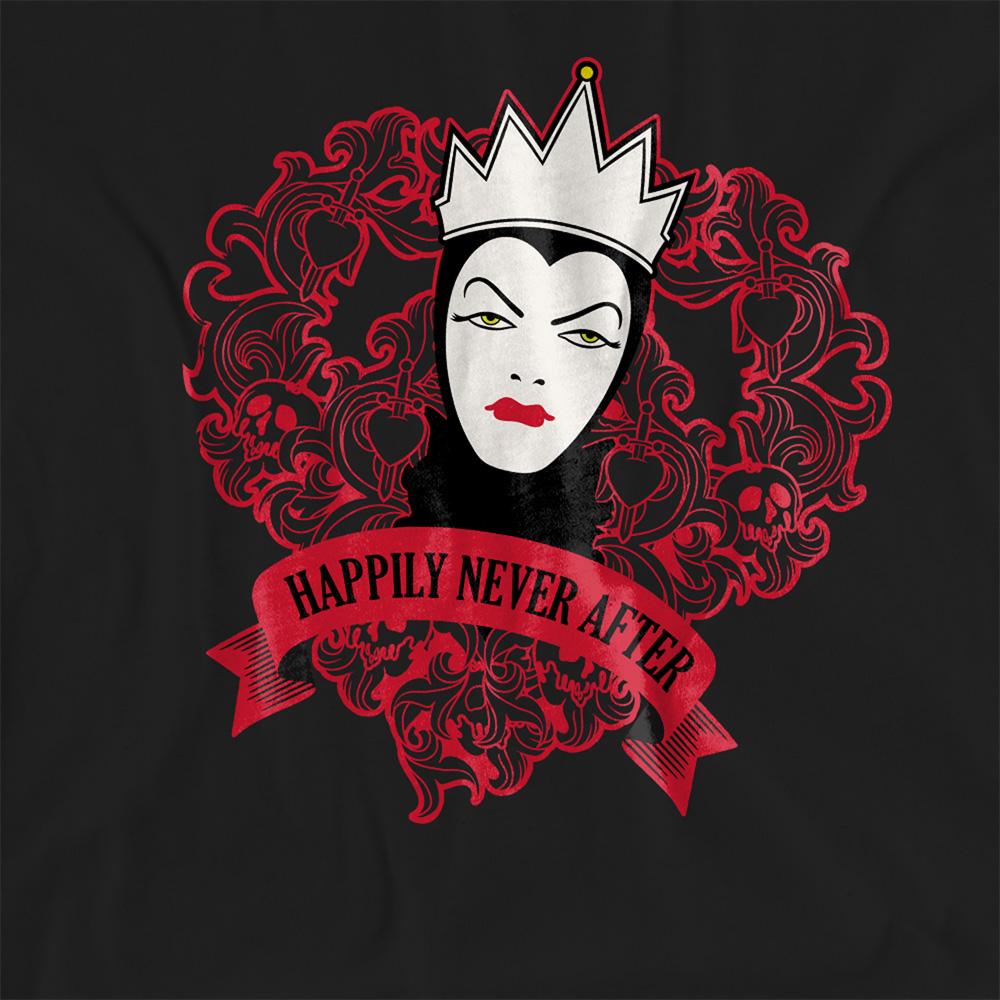 Black - Side - Snow White And The Seven Dwarfs Womens-Ladies Happily Never After Evil Queen T-Shirt