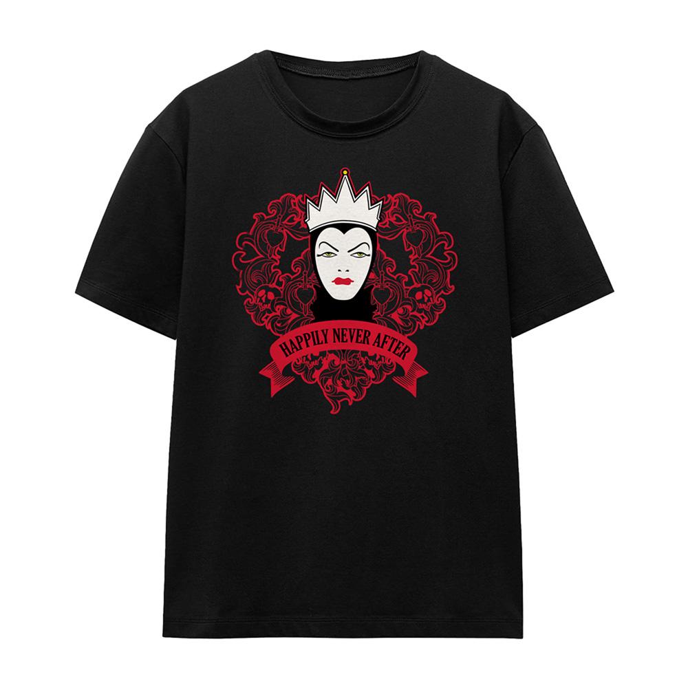Black - Front - Snow White And The Seven Dwarfs Womens-Ladies Happily Never After Evil Queen T-Shirt