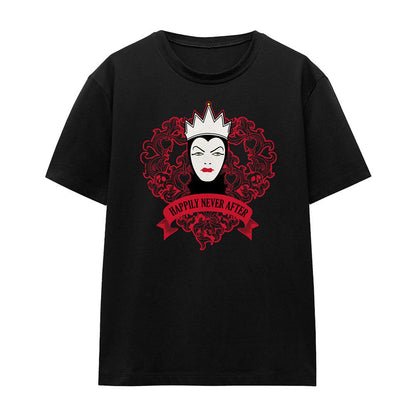 Black - Front - Snow White And The Seven Dwarfs Womens-Ladies Happily Never After Evil Queen T-Shirt