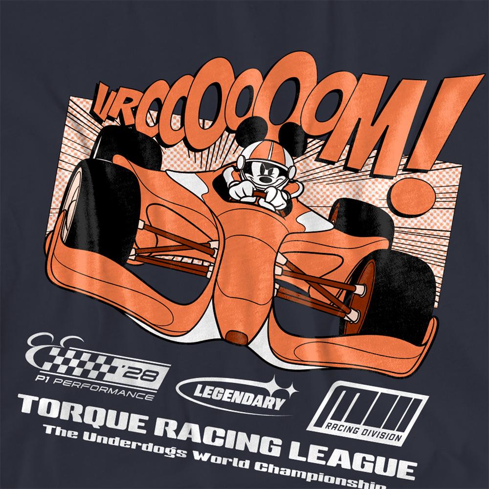 Deep Navy - Side - Disney Womens-Ladies Mickey Mouse Comic Racing T-Shirt