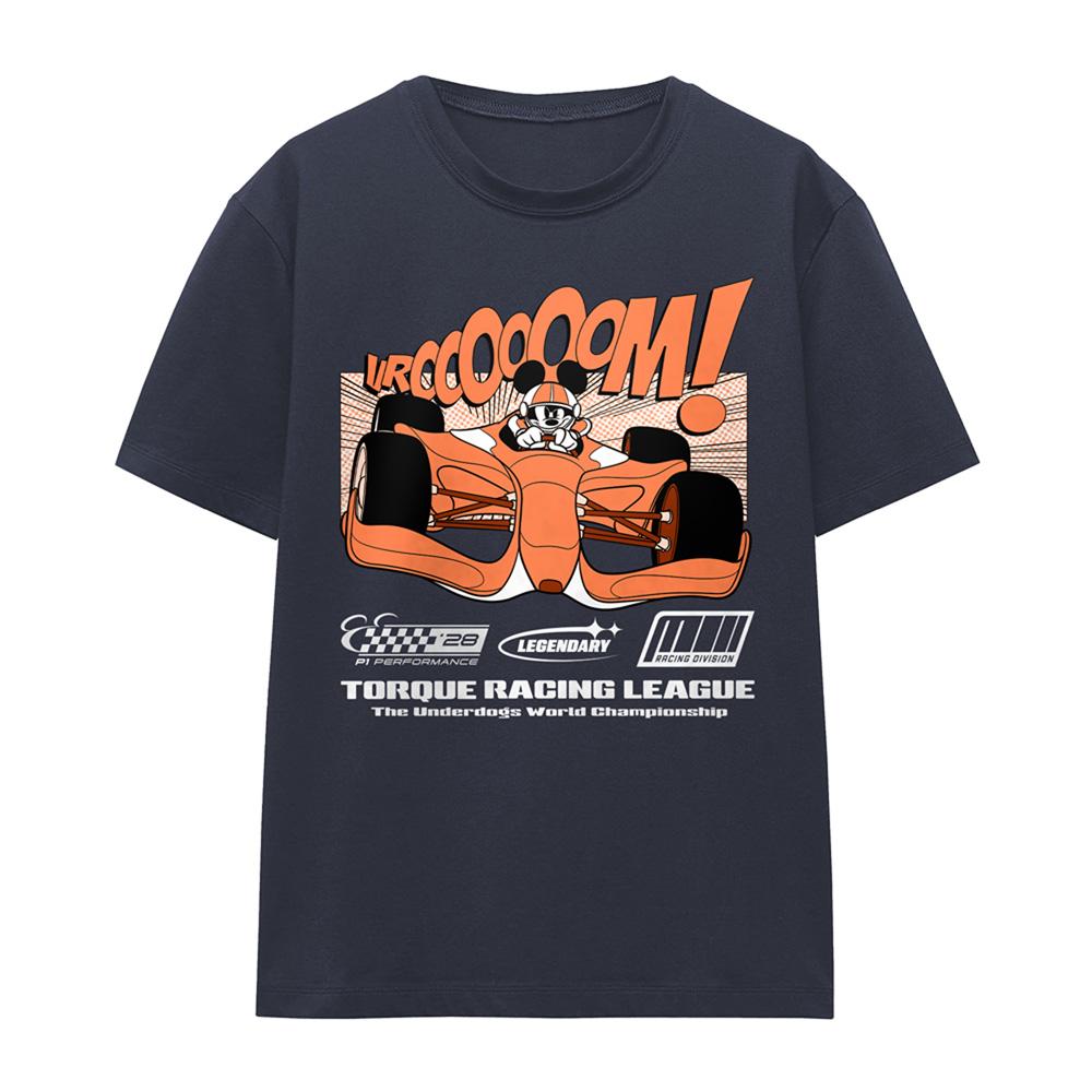 Deep Navy - Front - Disney Womens-Ladies Mickey Mouse Comic Racing T-Shirt