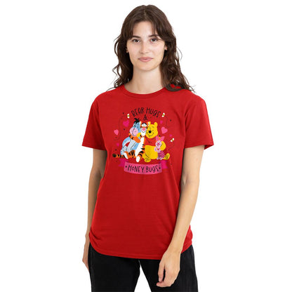 Red - Back - Winnie the Pooh Womens-Ladies Bear Hug T-Shirt