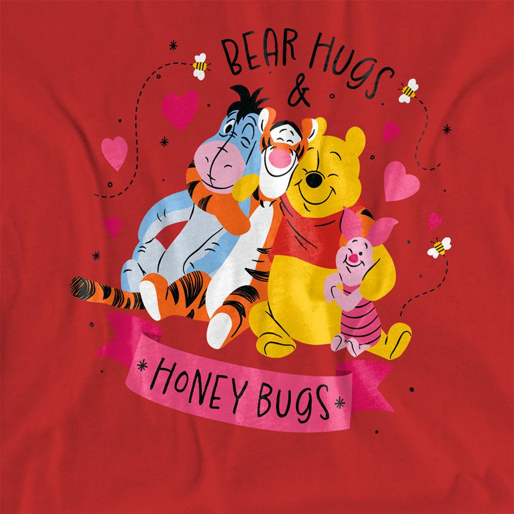 Red - Side - Winnie the Pooh Womens-Ladies Bear Hug T-Shirt