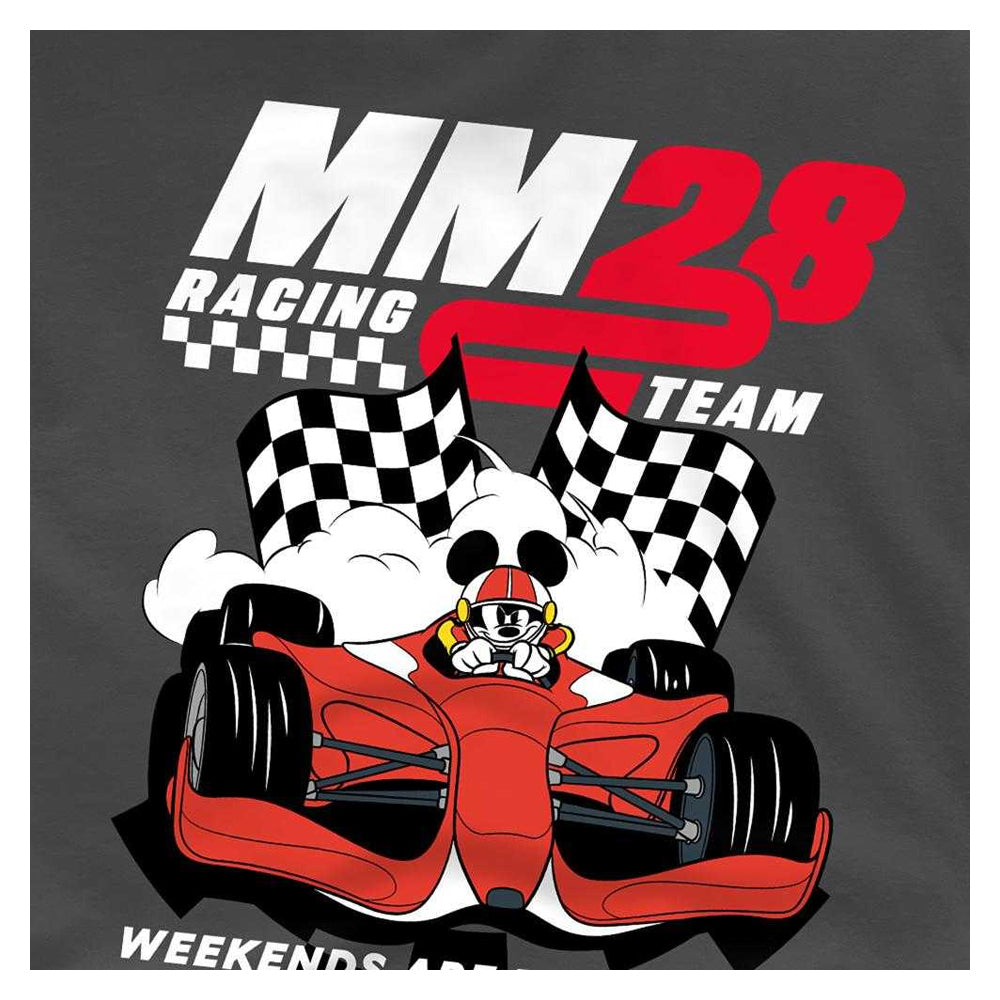 Charcoal - Side - Disney Childrens-Kids Weekends Are For Racing Mickey Mouse T-Shirt