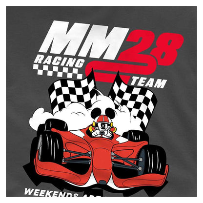 Charcoal - Side - Disney Childrens-Kids Weekends Are For Racing Mickey Mouse T-Shirt