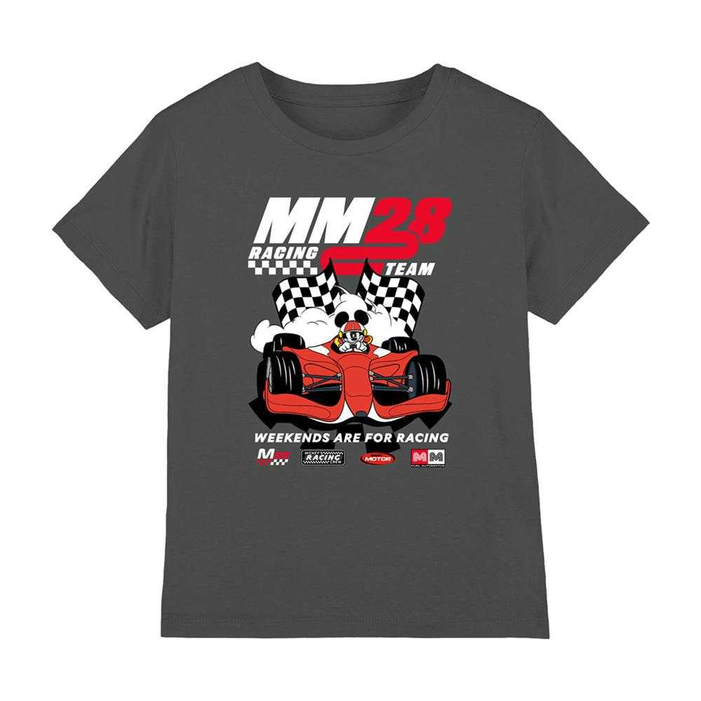 Charcoal - Front - Disney Childrens-Kids Weekends Are For Racing Mickey Mouse T-Shirt
