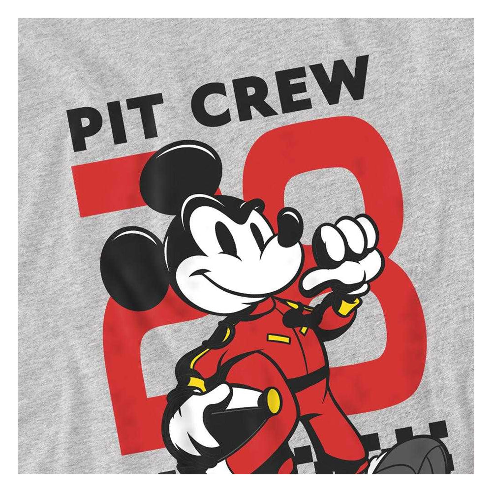 Athletic Heather - Side - Disney Childrens-Kids Mickey Mouse Pit Crew T-Shirt