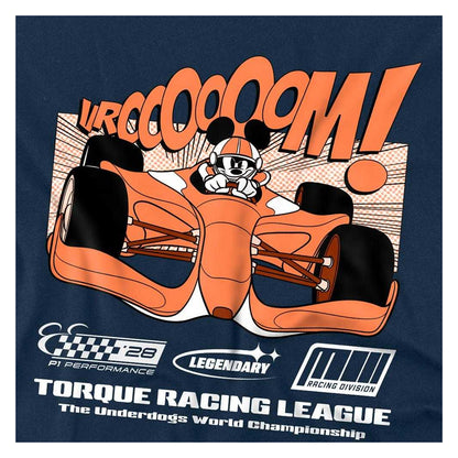 Deep Navy - Side - Disney Unisex Adult Mickey Mouse Comic Racing T-Shirt