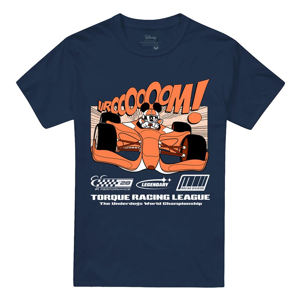 Deep Navy - Front - Disney Unisex Adult Mickey Mouse Comic Racing T-Shirt