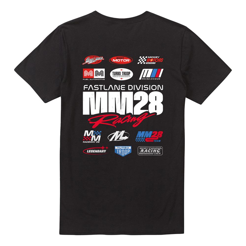 Black - Back - Disney Unisex Adult Mickey Mouse Racing Logo T-Shirt