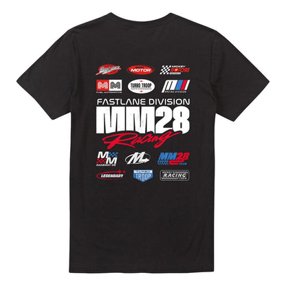 Black - Back - Disney Unisex Adult Mickey Mouse Racing Logo T-Shirt