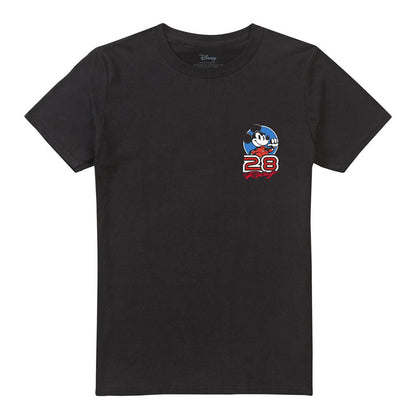 Black - Front - Disney Unisex Adult Mickey Mouse Racing Logo T-Shirt