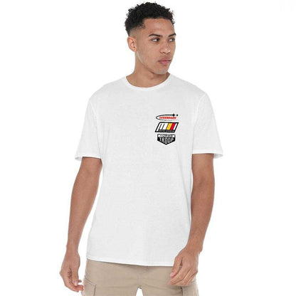 White - Lifestyle - Disney Unisex Adult Mickey Mouse Comic Strip Back Print Racing T-Shirt