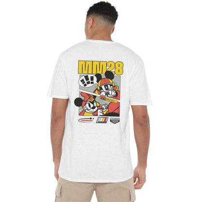 White - Pack Shot - Disney Unisex Adult Mickey Mouse Comic Strip Back Print Racing T-Shirt