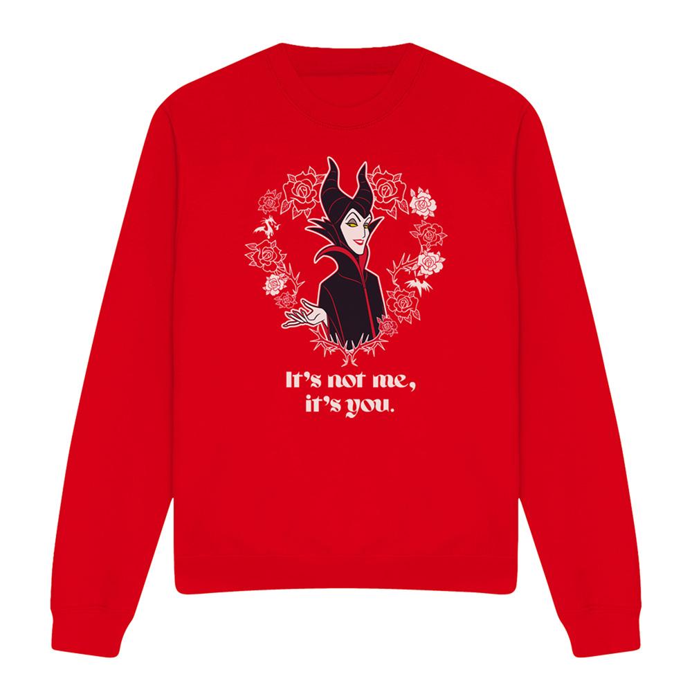 Red - Front - Maleficent Unisex Adult Roses Sweatshirt