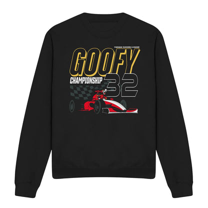 Black - Front - Disney Unisex Adult Monaco Goofy Racing Sweatshirt