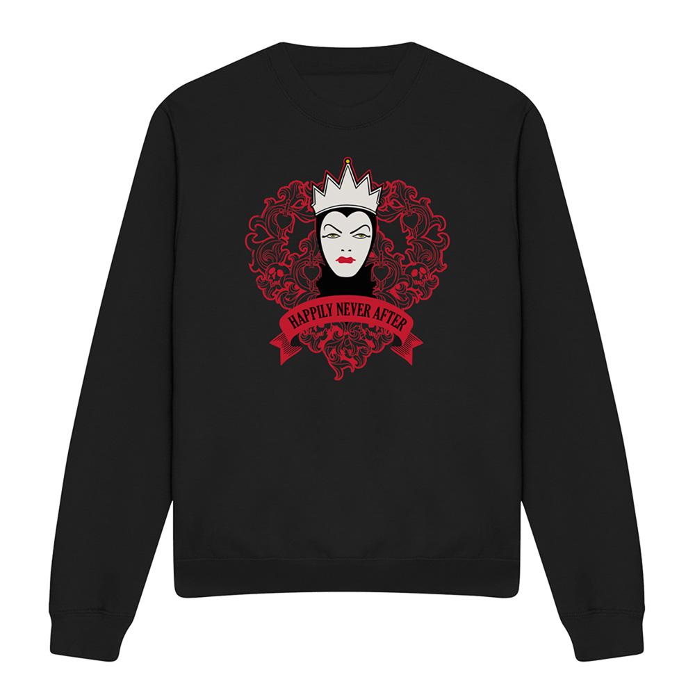 Black - Front - Snow White And The Seven Dwarfs Unisex Adult Happily Never After Evil Queen Sweatshirt