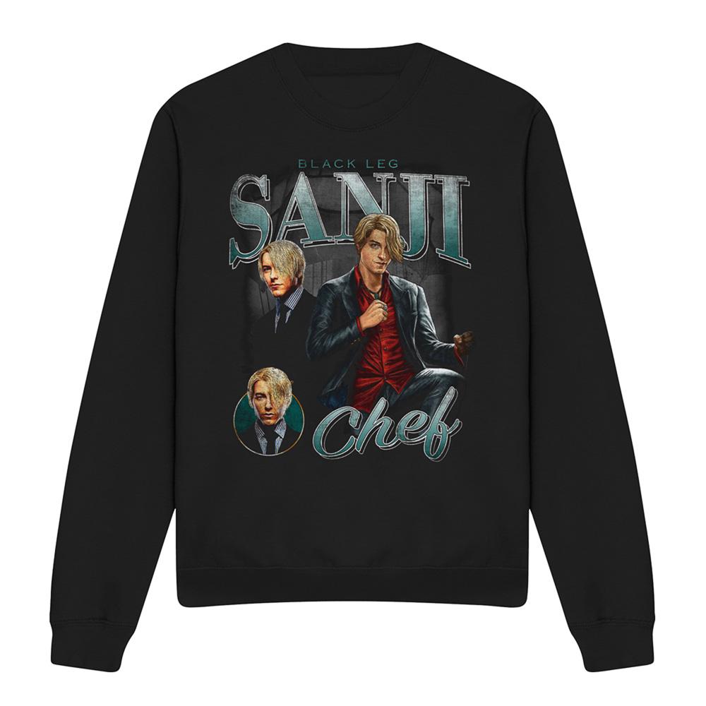 Black - Front - One Piece Unisex Adult Sanji Homage Sweatshirt