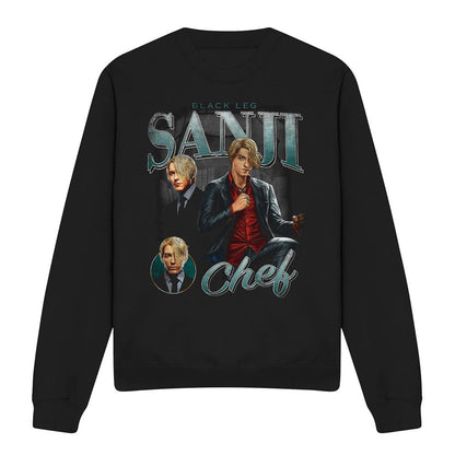 Black - Front - One Piece Unisex Adult Sanji Homage Sweatshirt