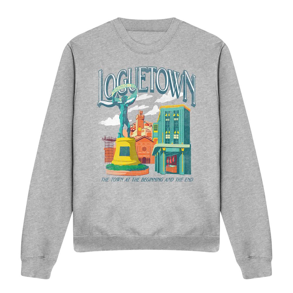 Athletic Heather - Front - One Piece Unisex Adult Loguetown The Beginning & The End Sweatshirt