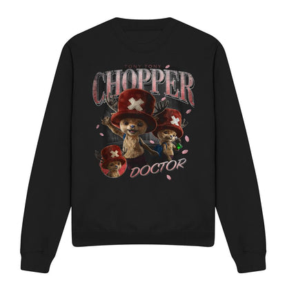 Black - Front - One Piece Unisex Adult Tony Tony Chopper Homage Sweatshirt