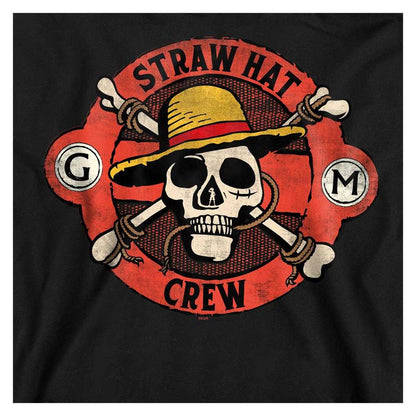 Black - Side - One Piece Unisex Adult Straw Hat Crew Skull Sweatshirt