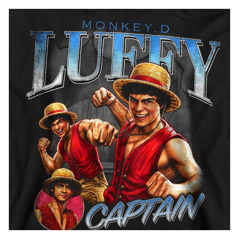 Black - Side - One Piece Unisex Adult Luffy Homage Sweatshirt
