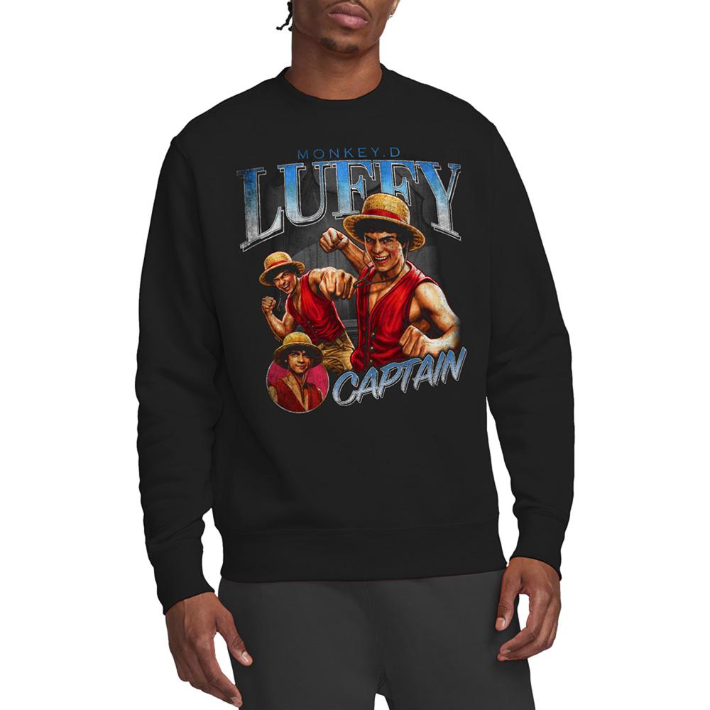 Black - Lifestyle - One Piece Unisex Adult Luffy Homage Sweatshirt