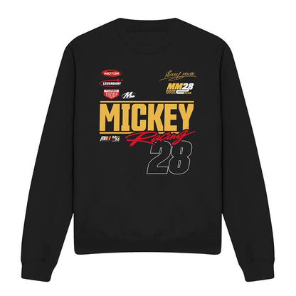 Black - Front - One Piece Unisex Adult Racing 28 Mickey Mouse Sweatshirt