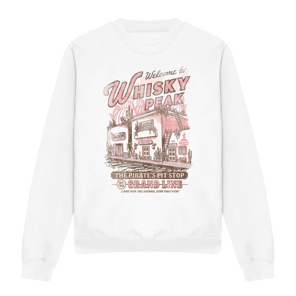 White - Front - One Piece Unisex Adult Welcome to Whisky Peak Sweatshirt