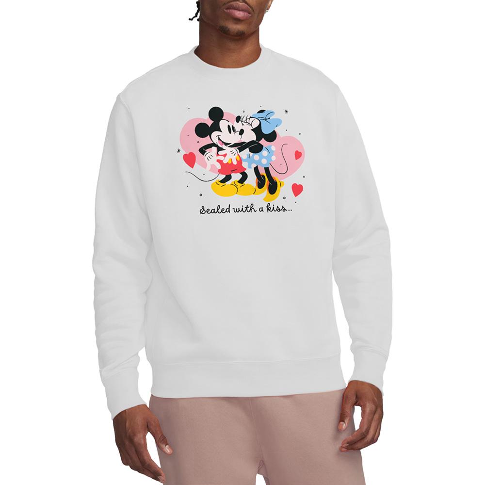 White - Lifestyle - Disney Unisex Adult Sealed With A Kiss Mickey & Minnie Mouse Sweatshirt