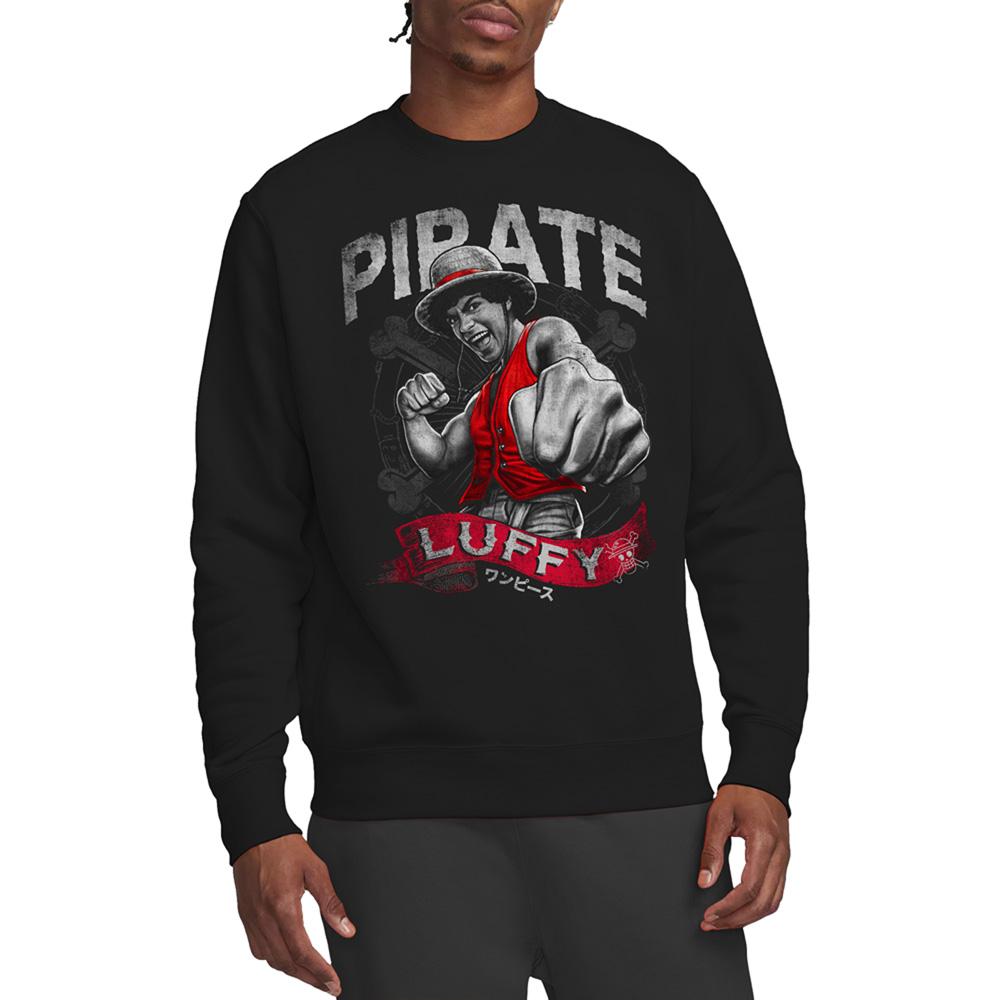 Black - Lifestyle - One Piece Unisex Adult Pirate Luffy Sweatshirt