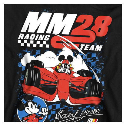 Black - Side - Disney Unisex Adult Racing Mickey Mouse Chequered Sweatshirt