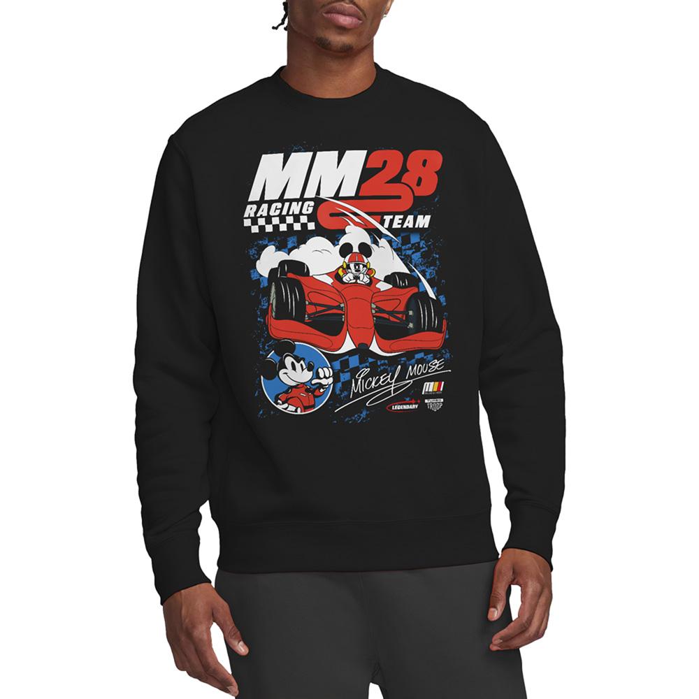 Black - Lifestyle - Disney Unisex Adult Racing Mickey Mouse Chequered Sweatshirt