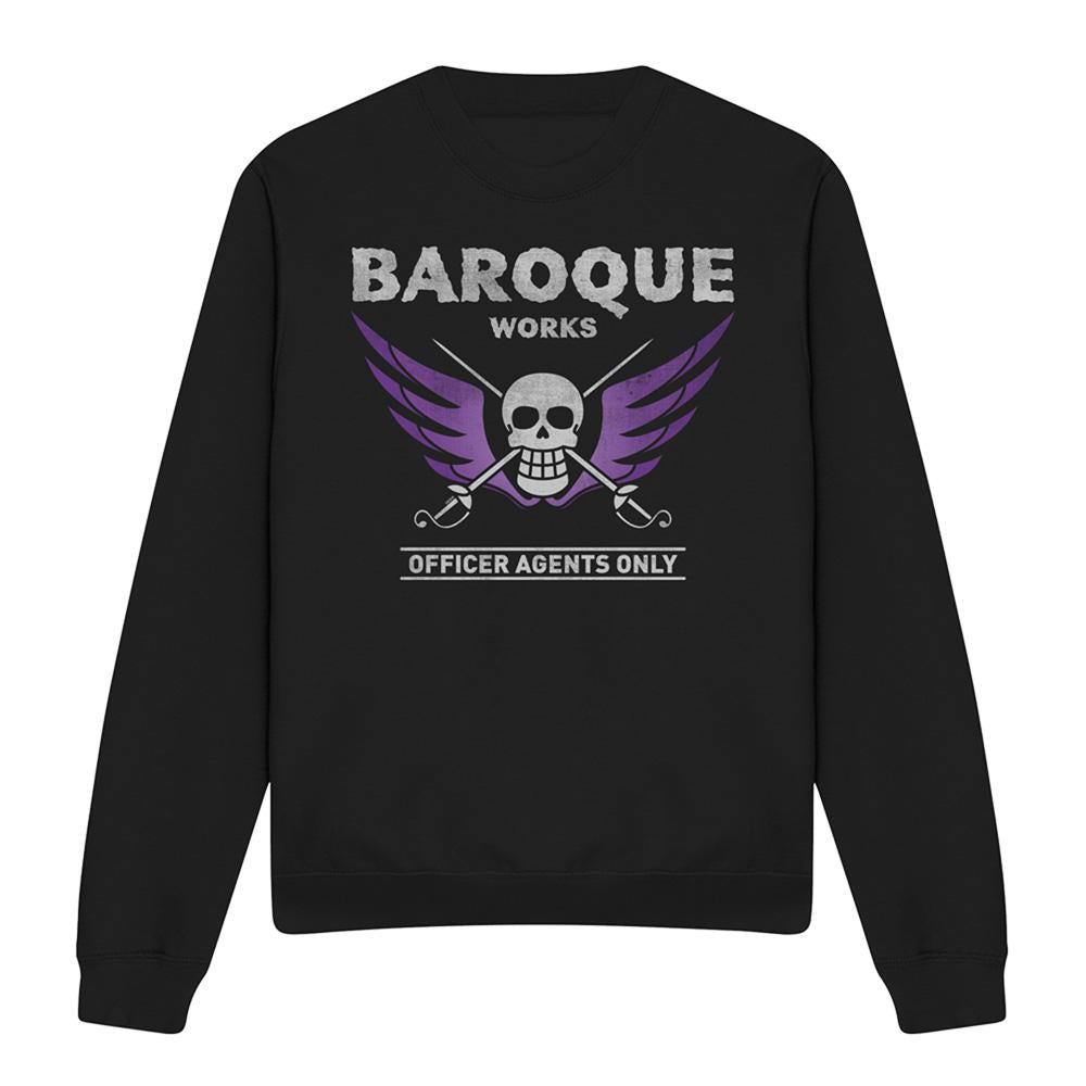 Black - Front - One Piece Unisex Adult Baroque Works Agent Sweatshirt