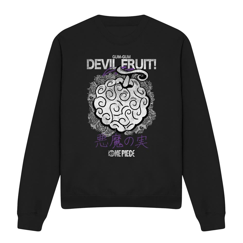 Black - Front - One Piece Unisex Adult Gumgum Devil Fruit Sweatshirt