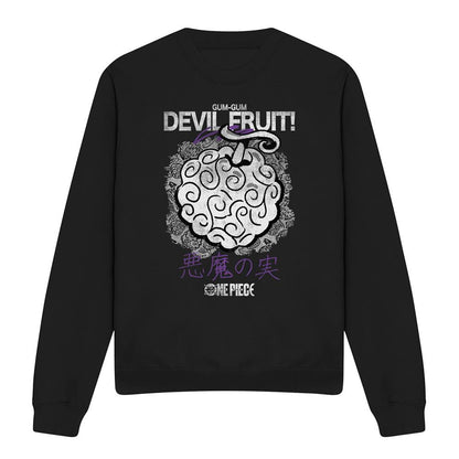 Black - Front - One Piece Unisex Adult Gumgum Devil Fruit Sweatshirt