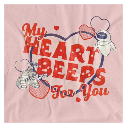 Pink - Side - Wall-E Womens-Ladies My Heart Beeps T-Shirt