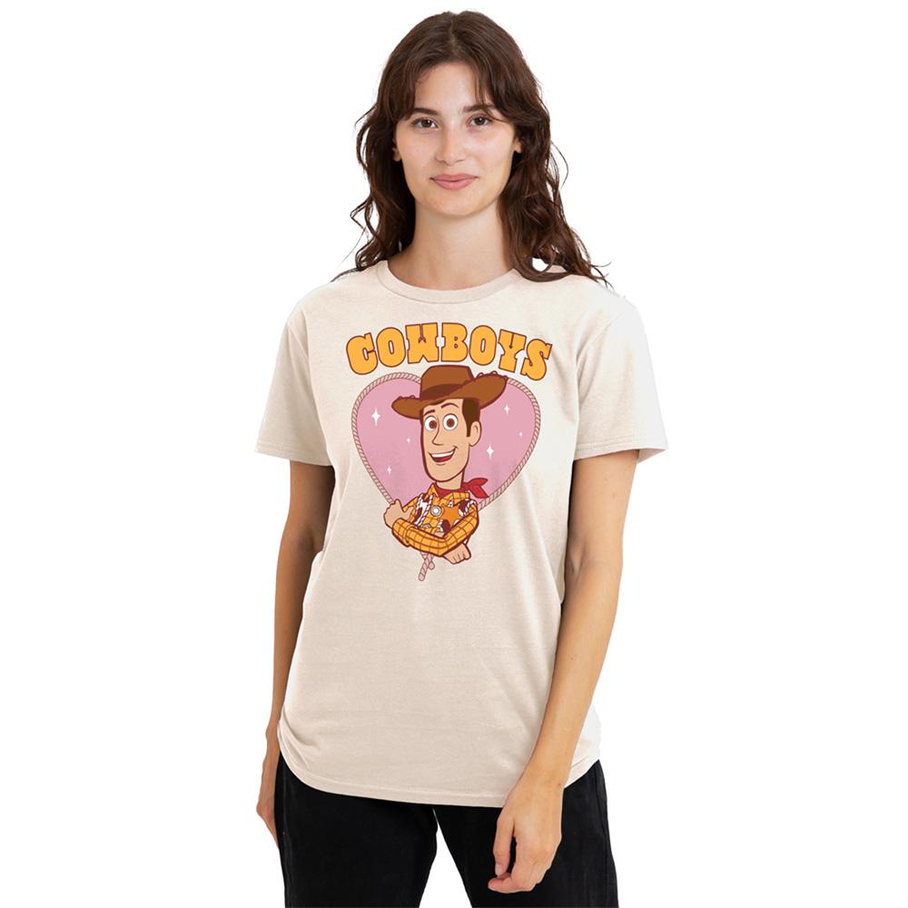 Natural - Lifestyle - Toy Story Womens-Ladies Cowboys Heart T-Shirt