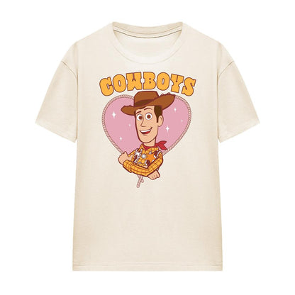 Natural - Front - Toy Story Womens-Ladies Cowboys Heart T-Shirt