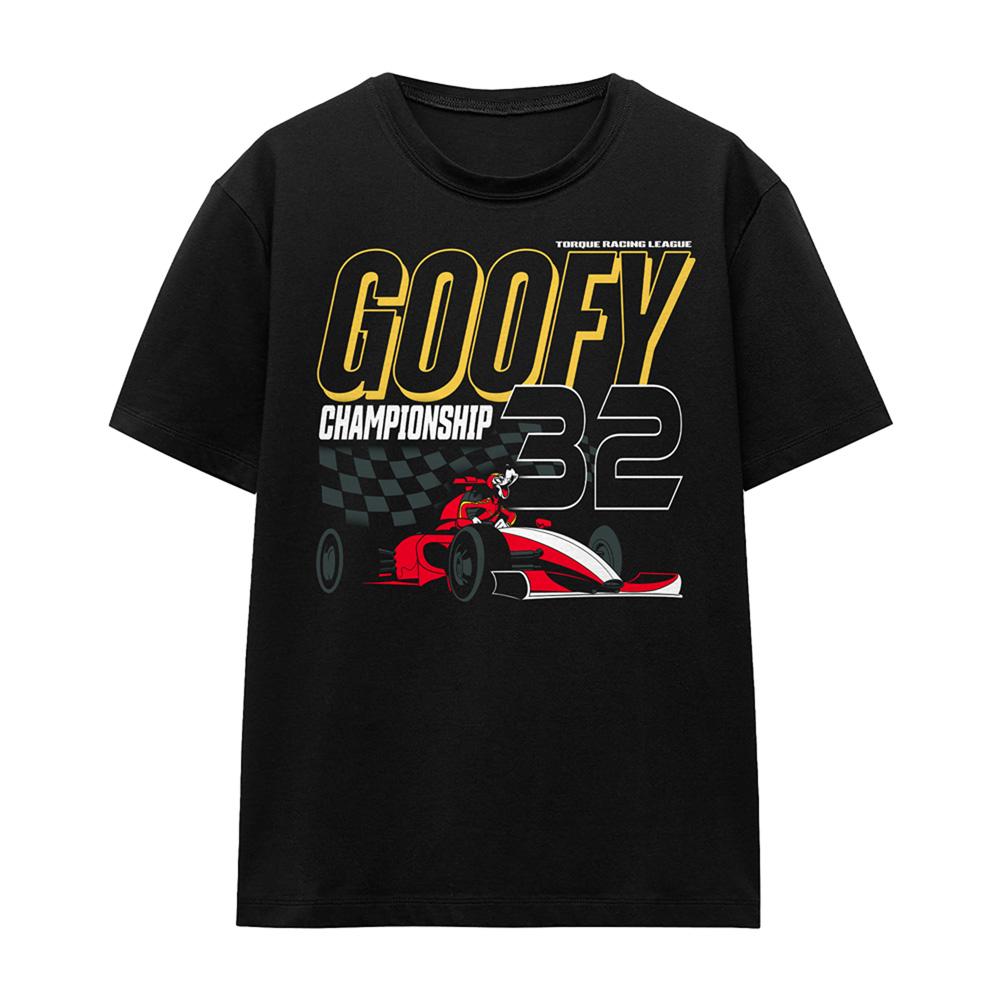 Black - Front - Disney Womens-Ladies Monaco Goofy Racing T-Shirt