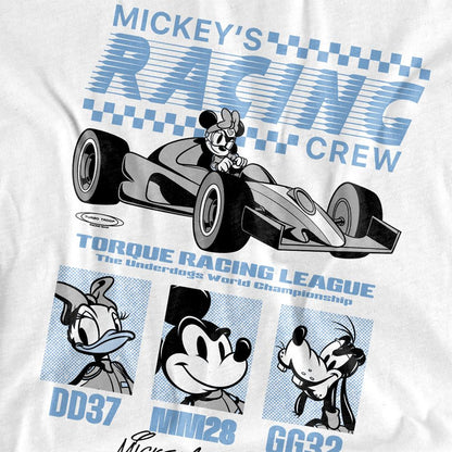 White - Side - Disney Womens-Ladies Torque Racing League T-Shirt